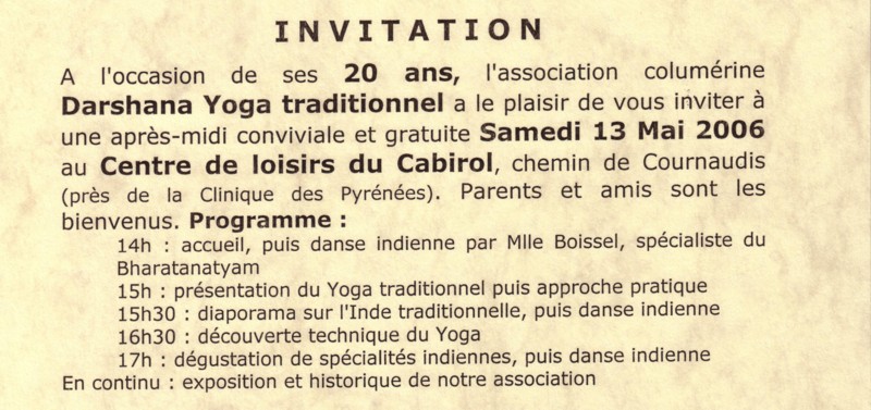 Invitation aux 20 ans, 13 Mai 2006